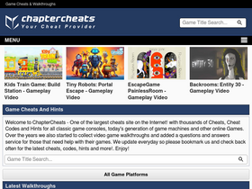 'chaptercheats.com' screenshot