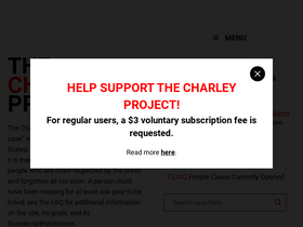 'charleyproject.org' screenshot