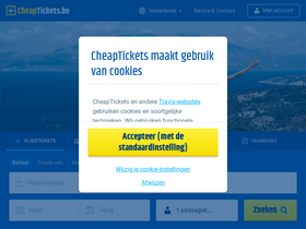 'cheaptickets.be' screenshot