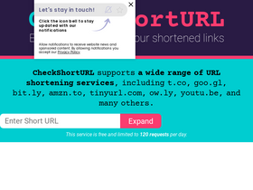 'checkshorturl.com' screenshot