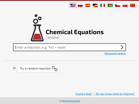 'chemequations.com' screenshot