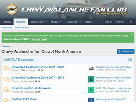 'chevyavalanchefanclub.com' screenshot