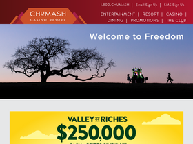 'chumashcasino.com' screenshot