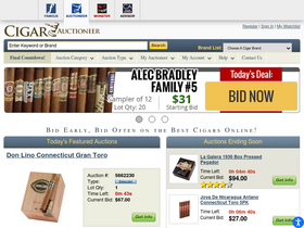 'cigarauctioneer.com' screenshot