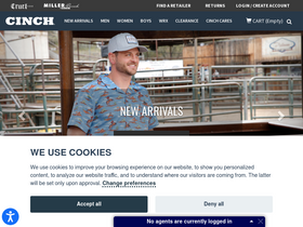 'cinchjeans.com' screenshot