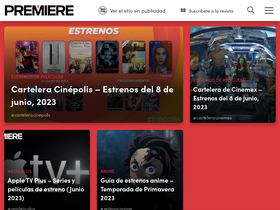 'cinepremiere.com.mx' screenshot