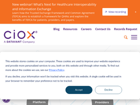 'cioxhealth.com' screenshot