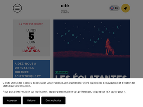 'cite-sciences.fr' screenshot