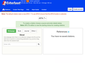 'citefast.com' screenshot