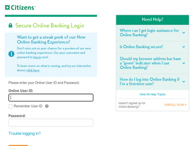 'citizensbankonline.com' screenshot