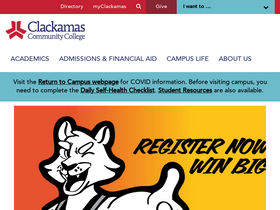 'clackamas.edu' screenshot