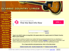 'classic-country-song-lyrics.com' screenshot
