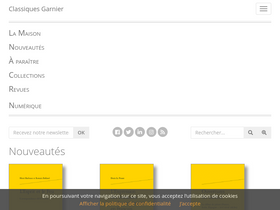 'classiques-garnier.com' screenshot