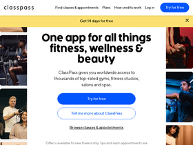 'classpass.com' screenshot