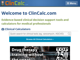 'clincalc.com' screenshot