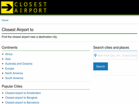 'closestairportto.com' screenshot