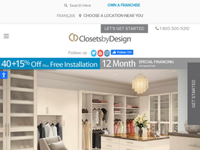 'closetsbydesign.com' screenshot
