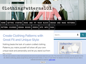 'clothingpatterns101.com' screenshot