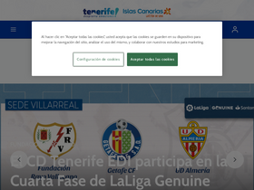 'clubdeportivotenerife.es' screenshot