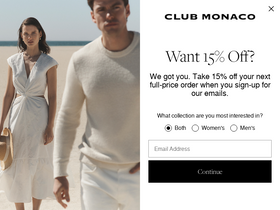 'clubmonaco.com' screenshot