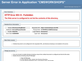 'cmsworkshops.com' screenshot