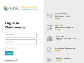 'cnc-claimsource.com' screenshot