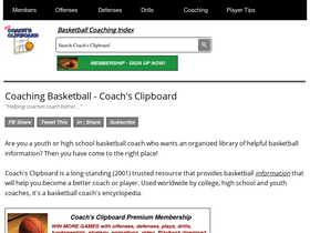 'coachesclipboard.net' screenshot