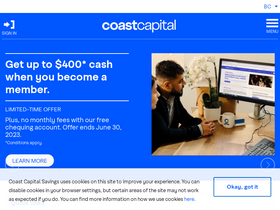 'coastcapitalsavings.com' screenshot