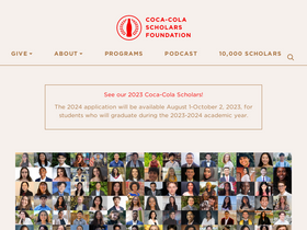 'coca-colascholarsfoundation.org' screenshot
