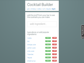 'cocktailbuilder.com' screenshot