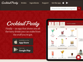 'cocktailpartyapp.com' screenshot