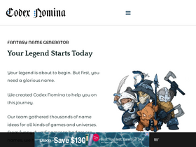 'codexnomina.com' screenshot