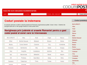 'coduripostale.com.ro' screenshot