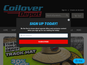 'coiloverdepot.com' screenshot
