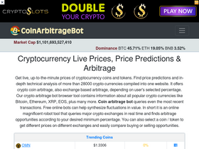 'coinarbitragebot.com' screenshot
