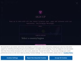 'coldplay.com' screenshot