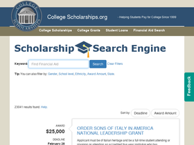 'collegescholarships.org' screenshot