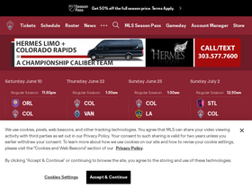'coloradorapids.com' screenshot