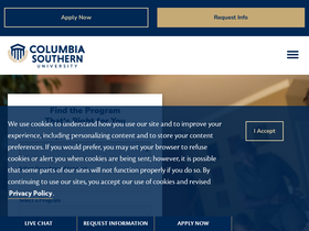 'columbiasouthern.edu' screenshot
