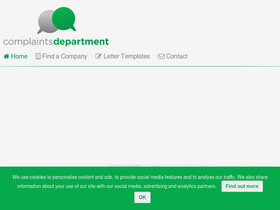 'complaintsdepartment.co.uk' screenshot