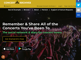 'concertarchives.org' screenshot