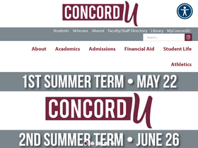 'concord.edu' screenshot