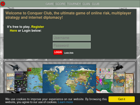 'conquerclub.com' screenshot