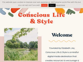'consciouslifeandstyle.com' screenshot