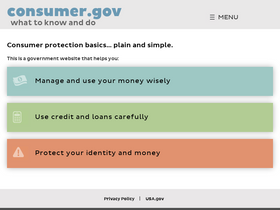 'consumer.gov' screenshot