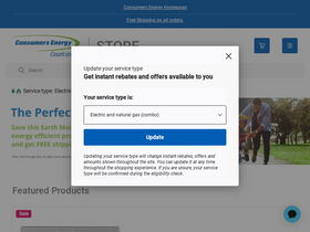 'consumersenergystore.com' screenshot
