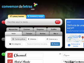 'conversordeletras.com' screenshot