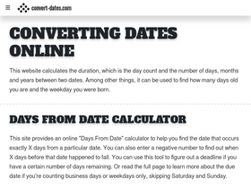 'convert-dates.com' screenshot