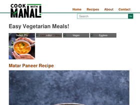 'cookwithmanali.com' screenshot