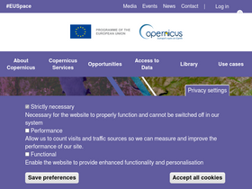 'copernicus.eu' screenshot